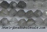 CNG7250 15.5 inches 6mm faceted nuggets cloudy quartz beads