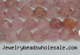 CNG7255 15.5 inches 6mm faceted nuggets strawberry quartz beads