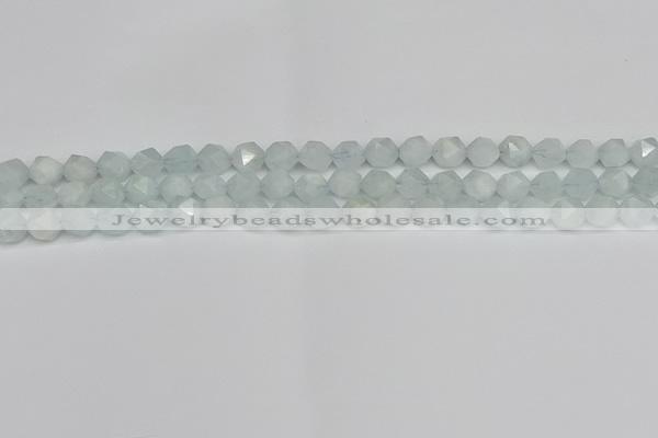 CNG7260 15.5 inches 6mm faceted nuggets aquamarine beads