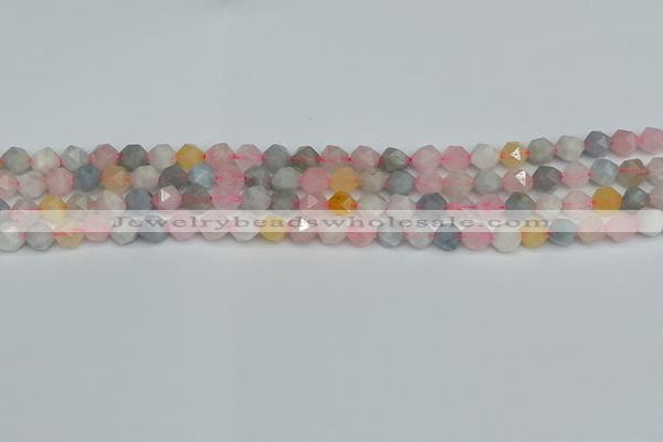 CNG7265 15.5 inches 6mm faceted nuggets morganite beads