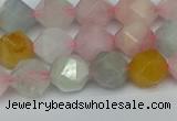 CNG7267 15.5 inches 10mm faceted nuggets morganite beads