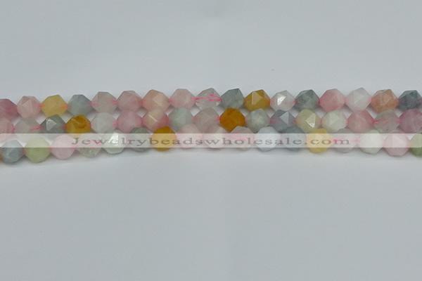 CNG7267 15.5 inches 10mm faceted nuggets morganite beads