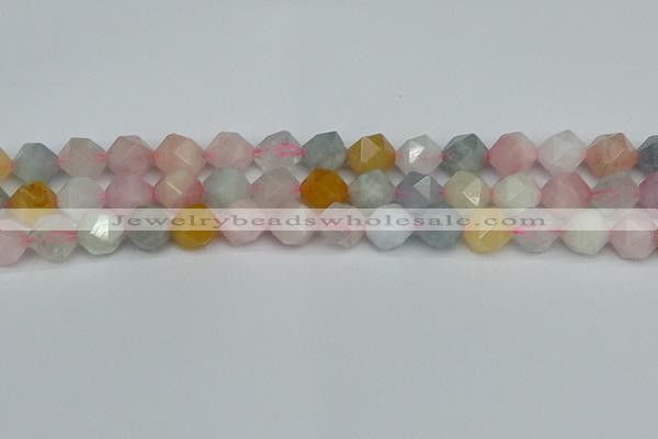 CNG7268 15.5 inches 12mm faceted nuggets morganite beads