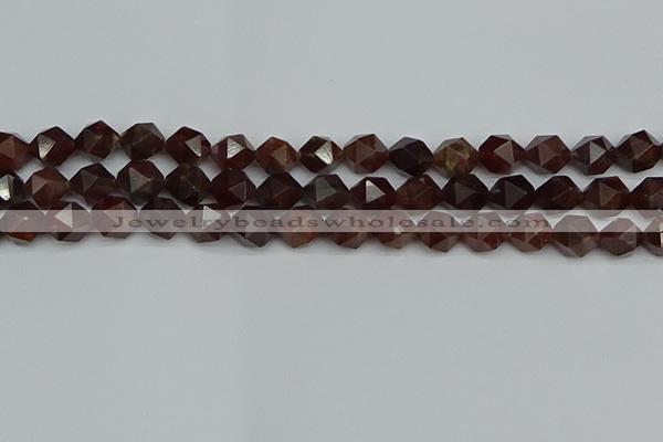 CNG7272 15.5 inches 10mm faceted nuggets orange garnet beads