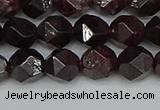 CNG7276 15.5 inches 8mm faceted nuggets red garnet beads