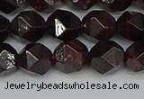 CNG7277 15.5 inches 10mm faceted nuggets red garnet beads