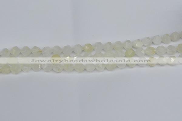 CNG7286 15.5 inches 8mm faceted nuggets white moonstone beads