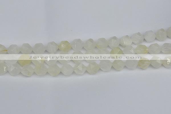 CNG7288 15.5 inches 12mm faceted nuggets white moonstone beads