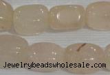 CNG729 15.5 inches 15*18mm nuggets rose quartz beads wholesale