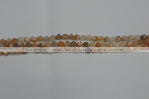 CNG7290 15.5 inches 6mm faceted nuggets moonstone beads