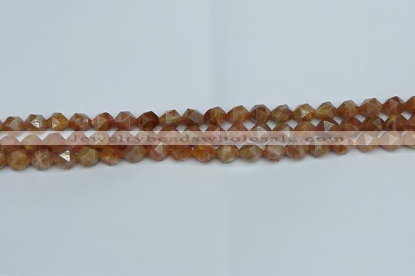 CNG7295 15.5 inches 6mm faceted nuggets sunstone beads