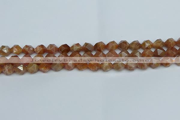 CNG7296 15.5 inches 8mm faceted nuggets sunstone beads