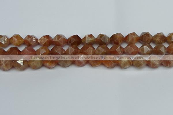 CNG7298 15.5 inches 12mm faceted nuggets sunstone beads