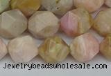 CNG7302 15.5 inches 10mm faceted nuggets pink opal gemstone beads