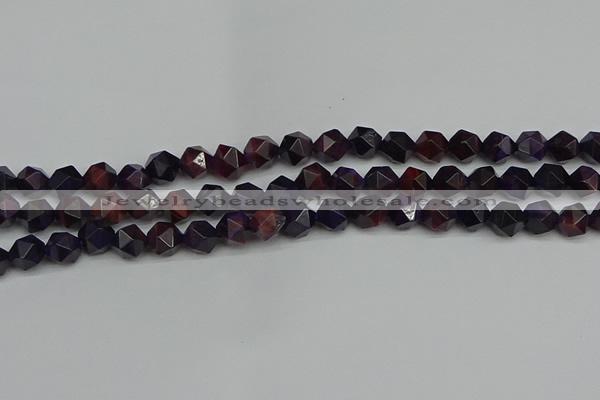 CNG7316 15.5 inches 8mm faceted nuggets purple tiger eye beads