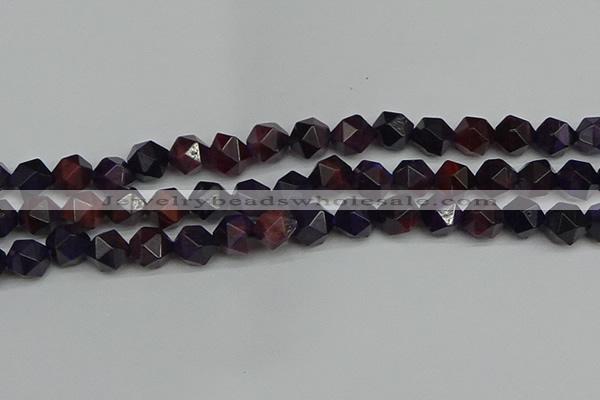 CNG7317 15.5 inches 10mm faceted nuggets purple tiger eye beads