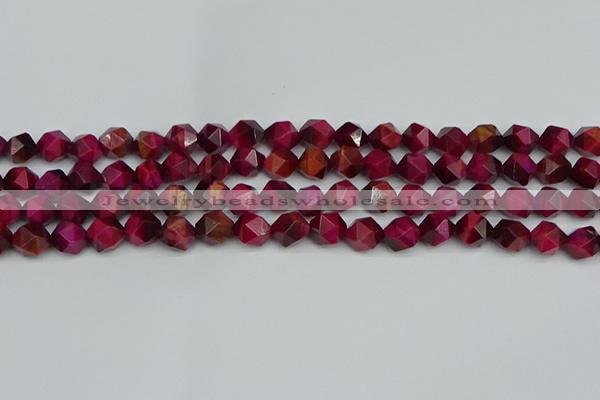 CNG7321 15.5 inches 8mm faceted nuggets red tiger eye beads