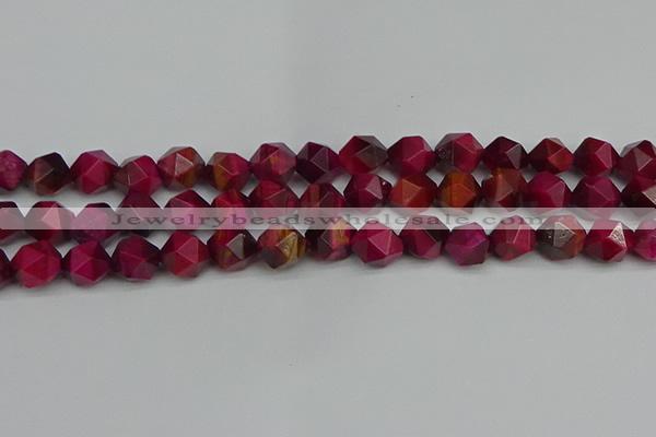 CNG7323 15.5 inches 12mm faceted nuggets red tiger eye beads