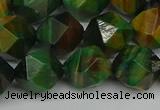 CNG7328 15.5 inches 12mm faceted nuggets green tiger eye beads