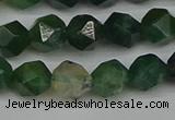 CNG7337 15.5 inches 10mm faceted nuggets moss agate beads