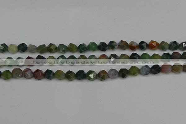 CNG7341 15.5 inches 8mm faceted nuggets Indian agate beads