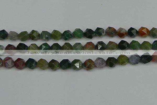 CNG7343 15.5 inches 12mm faceted nuggets Indian agate beads