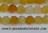 CNG7355 15.5 inches 6mm faceted nuggets yellow jade beads