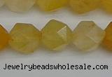 CNG7358 15.5 inches 12mm faceted nuggets yellow jade beads