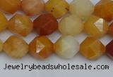 CNG7360 15.5 inches 6mm faceted nuggets yellow jade beads