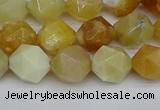 CNG7366 15.5 inches 8mm faceted nuggets yellow opal beads