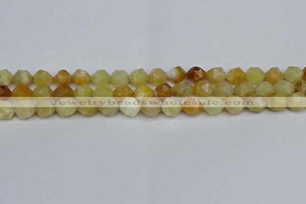 CNG7366 15.5 inches 8mm faceted nuggets yellow opal beads