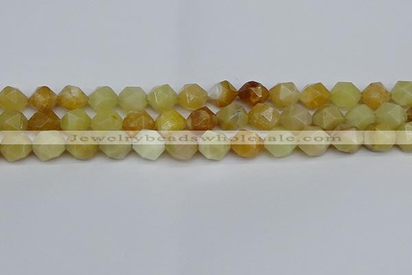 CNG7367 15.5 inches 10mm faceted nuggets yellow opal beads