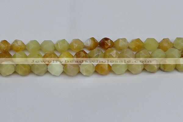 CNG7368 15.5 inches 12mm faceted nuggets yellow opal beads