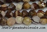 CNG7380 15.5 inches 6mm faceted nuggets zebra jasper beads