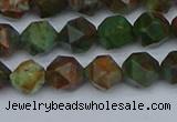 CNG7390 15.5 inches 6mm faceted nuggets green opal beads