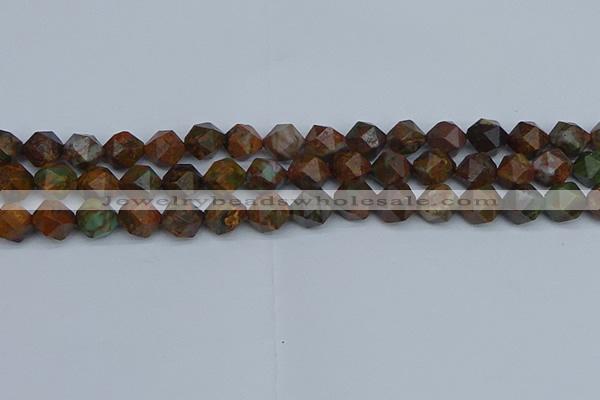 CNG7391 15.5 inches 8mm faceted nuggets green opal beads