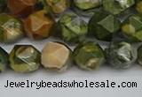 CNG7396 15.5 inches 8mm faceted nuggets rhyolite gemstone beads