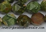 CNG7398 15.5 inches 12mm faceted nuggets rhyolite gemstone beads