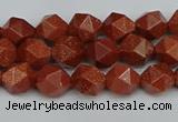 CNG7400 15.5 inches 6mm faceted nuggets goldstone beads