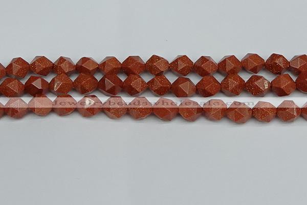 CNG7403 15.5 inches 12mm faceted nuggets goldstone beads