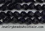 CNG7405 15.5 inches 6mm faceted nuggets blue goldstone beads