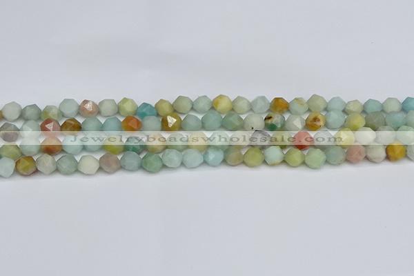 CNG7415 15.5 inches 6mm faceted nuggets amazonite beads