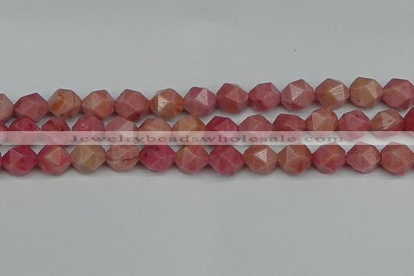 CNG7423 15.5 inches 12mm faceted nuggets rhodochrosite beads