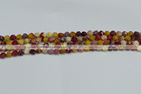 CNG7425 15.5 inches 6mm faceted nuggets mookaite beads