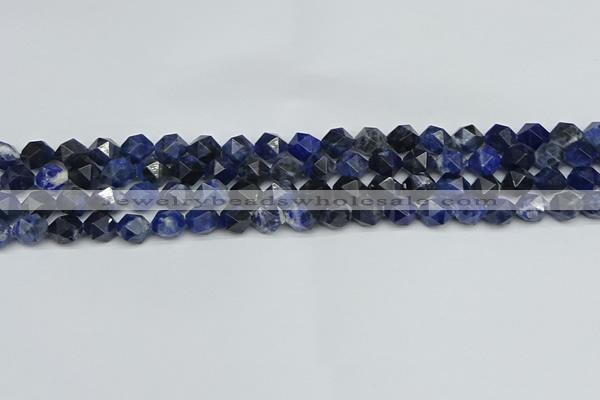 CNG7435 15.5 inches 6mm faceted nuggets sodalite gemstone beads