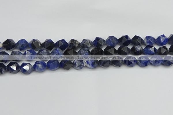 CNG7437 15.5 inches 10mm faceted nuggets sodalite gemstone beads