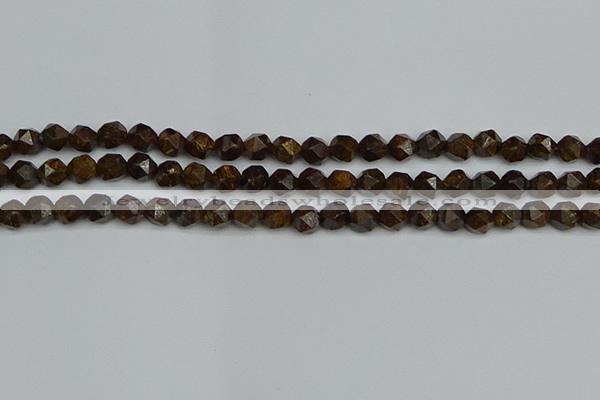 CNG7440 15.5 inches 6mm faceted nuggets bronzite gemstone beads