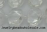 CNG7450 12*16mm - 15*20mm faceted freeform white crystal beads