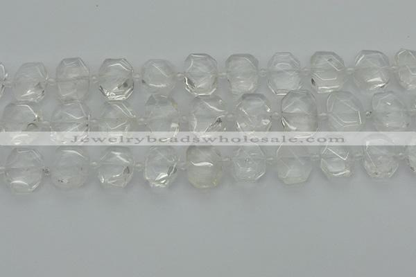 CNG7450 12*16mm - 15*20mm faceted freeform white crystal beads