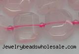 CNG7451 12*16mm - 15*20mm faceted freeform rose quartz beads